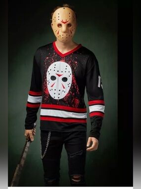 Jason Voorhees Hockey Jersey - Friday the 13th - halloween costume. Scary
